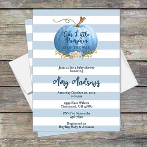 Blue Pumpkin Baby Shower Scratch Off Game: Rustic Fall Theme bild 2