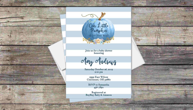 Blue Pumpkin Baby Shower Scratch Off Game: Rustic Fall Theme bild 2