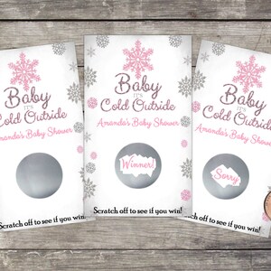 Baby Shower Hershey Kisses® Labels Winter Wonderland Baby it's cold Outside Baby shower favors Pink Glitter Winter Theme Baby Shower 画像 2