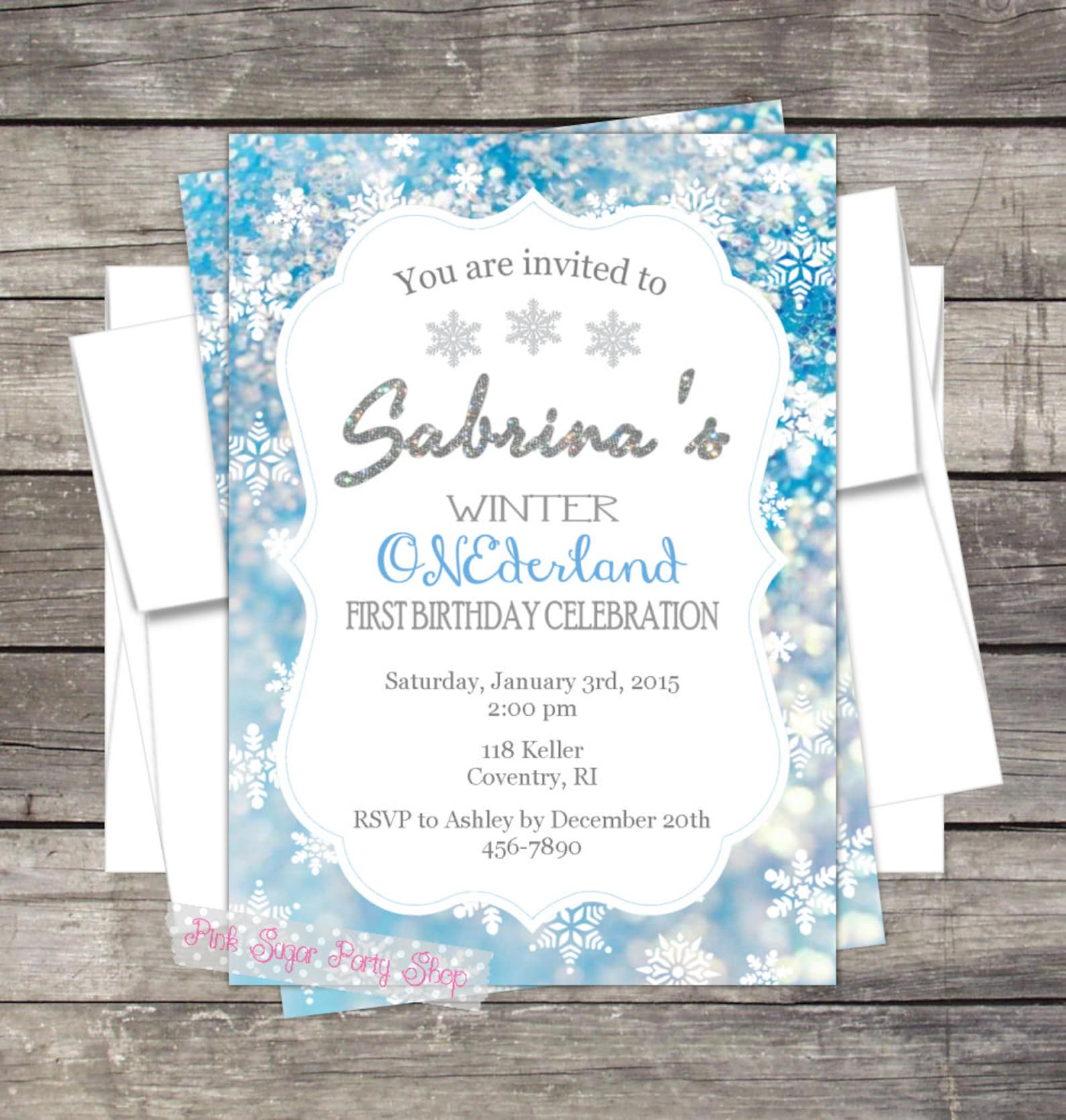 Winter Wonderland Invitation Winter Theme Party Birthday Etsy