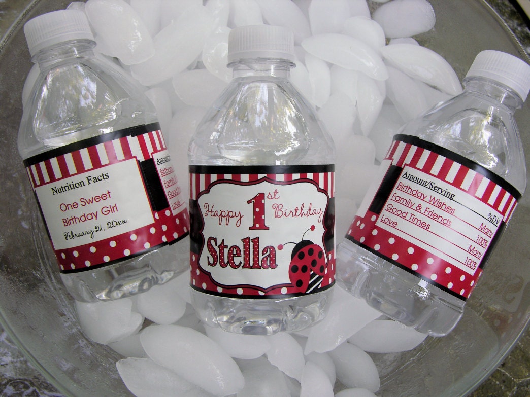 Waterproof Baby Pink Lemonade Party 10ct Bottle Labels birthday baby shower