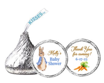 Peter Rabbit Baby Shower Hershey Kisses® Labels, 108 ct, Peter Rabbit Baby Shower, Peter Rabbit Theme, Peter Cottontail - Customizable!