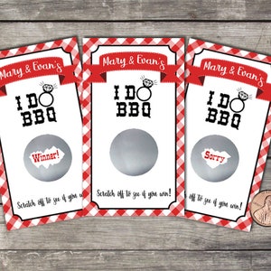 I Do BBQ, Bridal Shower Scratch Off Game Cards, 10ct, Shower Favor, lottery scratch off, Couples shower game, Wedding Shower, BBQ Bridal image 2