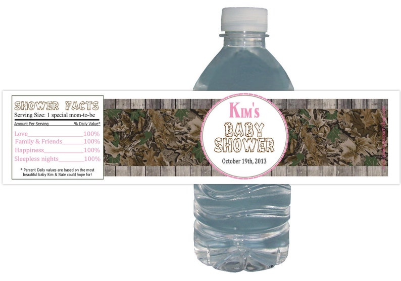 Country Camo 15ct Bottle Labels Birthday Party Baby Shower Etsy