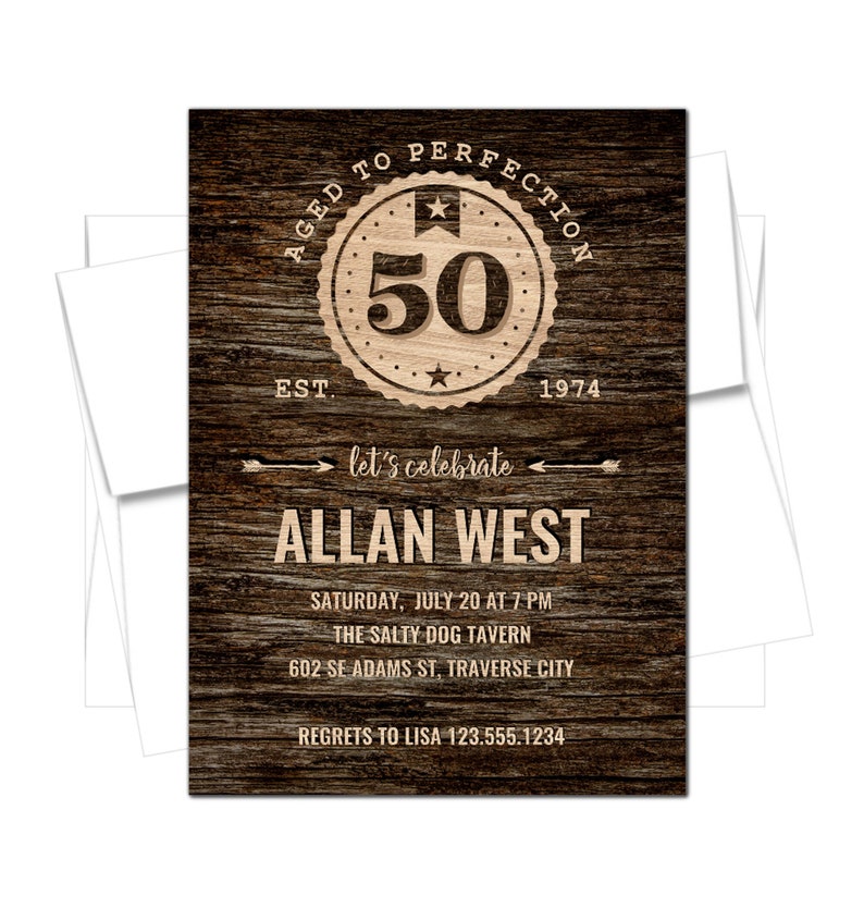 Aged to Perfection Adult birthday Party Invitation, PERSONALIZED, 30th, 40th, 50th, 60th, 70th birthday party, Beer birthday invitation image 1