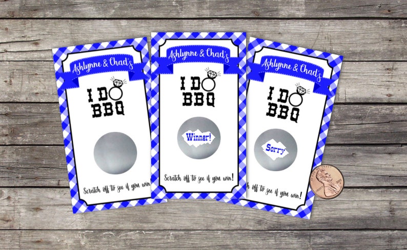 I Do BBQ, Bridal Shower Scratch Off Game Cards, 10ct, Shower Favor, lottery scratch off, Couples shower game, Wedding Shower, BBQ Bridal image 4