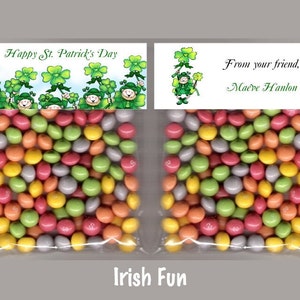 St. Patrick's Day Goody bag and topper, Leprechaun theme, school party treat bag, St Pat's Day, kids party favors, image 1