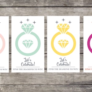 Cartes de jeu à gratter pour la douche nuptiale, 10 carats, Célébrons la fête, cadeau de douche, loterie à gratter, jeu de douche, shower de mariage, diamants