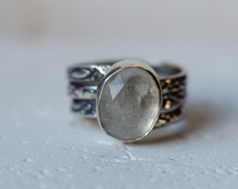 bague argent massif, quartz, artisan bijoutier, unique, minimaliste, moderne ,indémodable , argent 925 ,