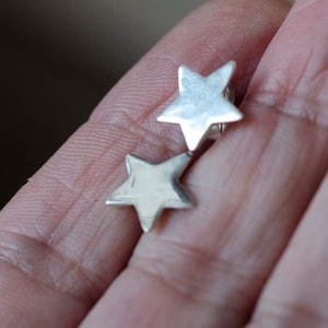 solid silver (925) star earring, minimalist, celestial ear stud, natural, simple, discreet.