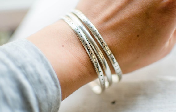Bracelet En Argent Massif - Bijou Occasion, Couleur Argenté, Style Simple