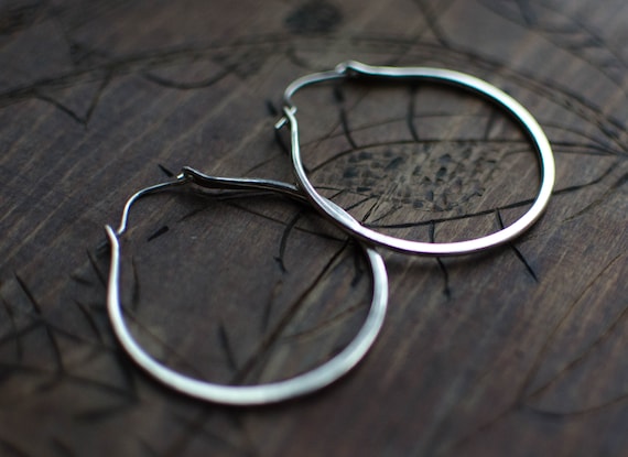 Paire De Boucles D'oreilles Pendantes Argent Massif 925 – Créole Dormeuse, Ancienne