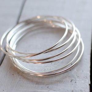 Solid silver weekly bangle bracelet, 2 mm, ON ORDER, plain, timeless, minimalist, customizable