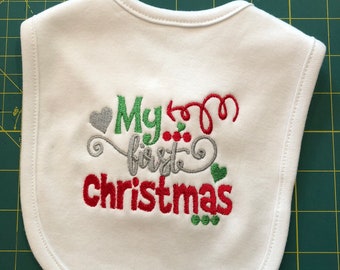 First Christmas bib