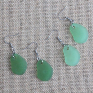 Green Sea Glass Earrings Nickel free Earrings Beach Glass Earring Gifts