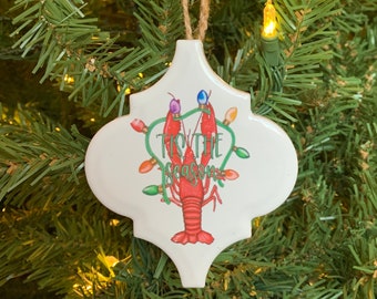 Cajun Christmas Ornaments-Ceramic Tile Ornaments- Handmade Christmas Ornament