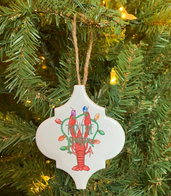 Cajun Christmas Ornaments-Ceramic Tile Ornaments- Handmade Christmas Ornament