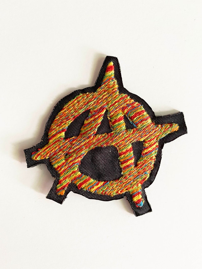 Black Anarchy Patch, Iron-On Patch, Sew-On Patch, Cyberpunk Patch image 2