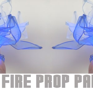 Blue light up fire prop pair bundle, Halloween LED fire accessory, fairy costume prop, witch accessory, cosplay prop