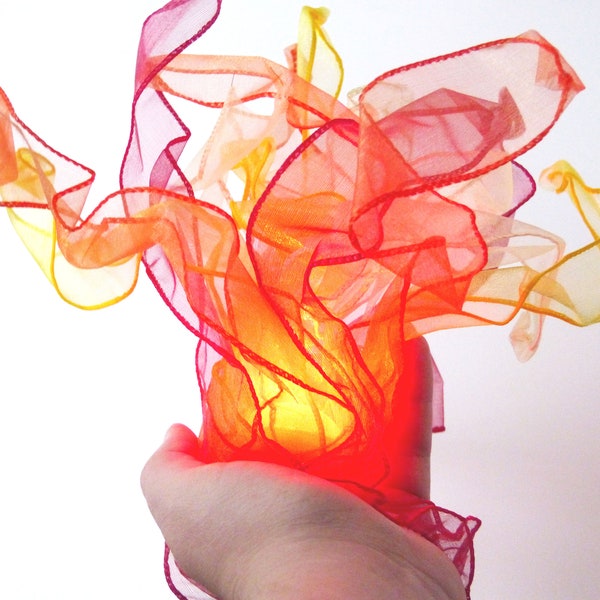 Cosplay prop, fabric fire anime accessory, fantasy flame costume LARP