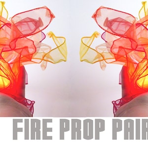 Light up fire prop pair bundle, Halloween LED fire accessory, fairy costume prop, witch accessory, cosplay prop