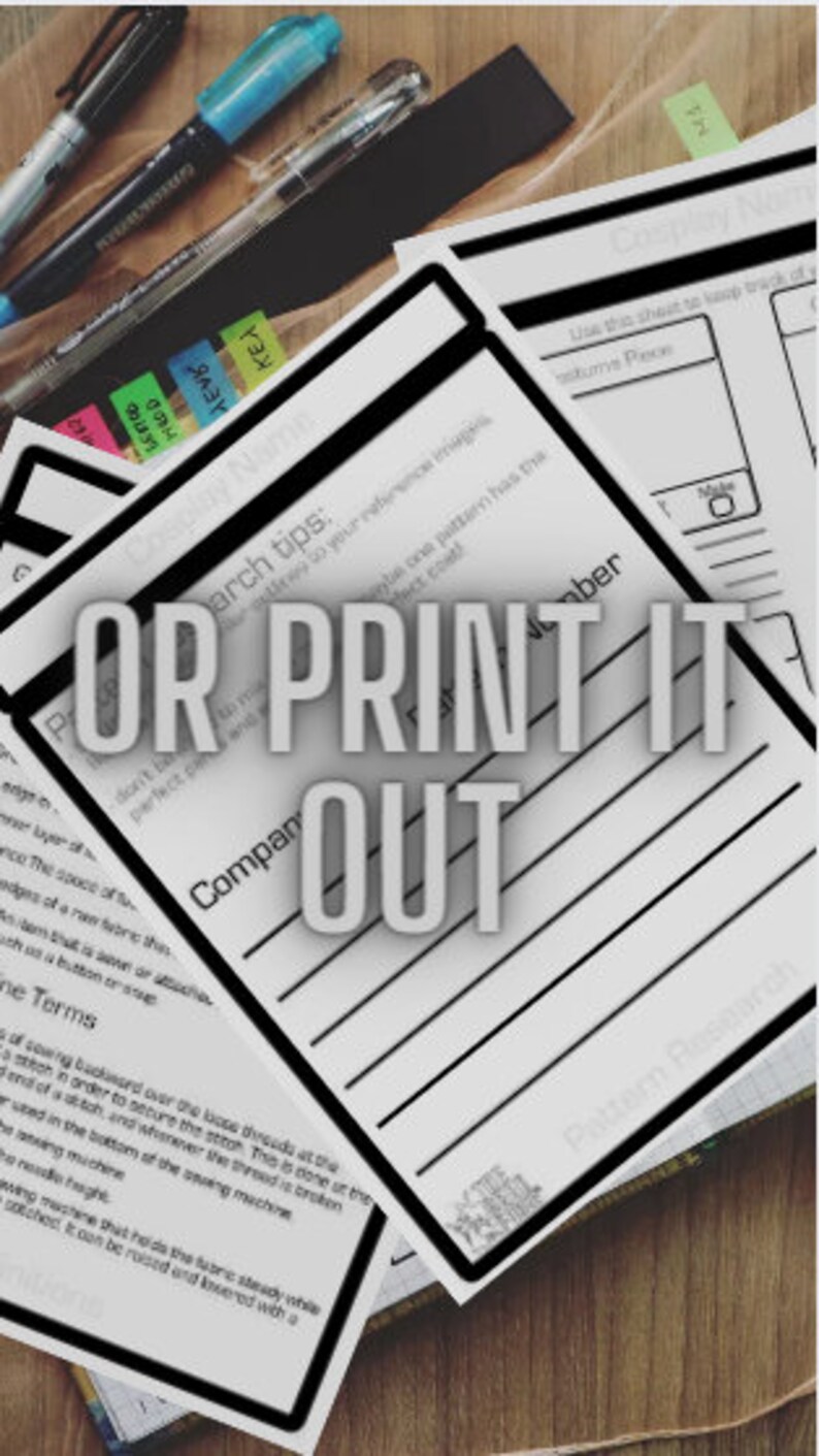 Digital Cosplay Planner Printable Planner - Etsy
