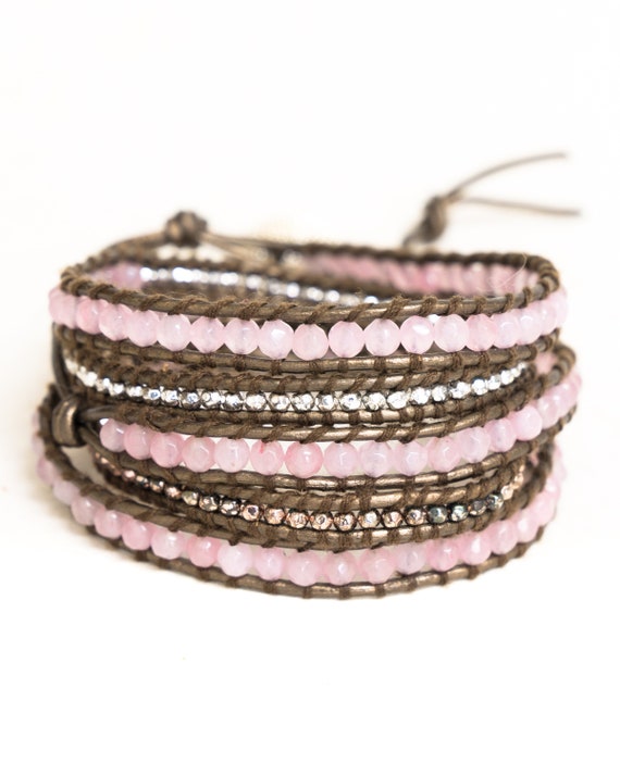 Pulsera De Cuarzo Rosa Cristal Pulsera De Cuarzo Boho De De Pulsera De Cuarzo Rosa Cristal Pulsera De Cuarzo Boho De De