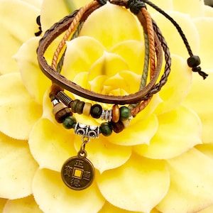 The &quot;Venice &quot; Bracelet- leather bracelet - surfer bracelet- frienship bracelet- beach jewelry - boho bracelet