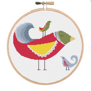 Fancy Birds, Cross Stitch Pattern, PDF, instant download