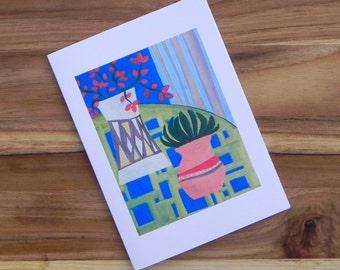 Flower still life painting, Eight blank notecards and envelopes