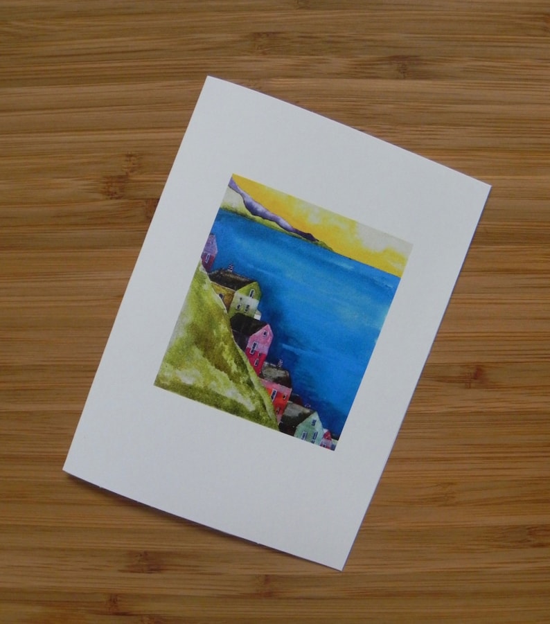 Landscape and Houses Card Set, Blank notecards with envelopes, Housewarming Gift image 2