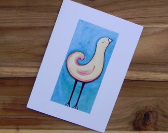 Yellow bird on blue, Eight blank notecards and envelopes