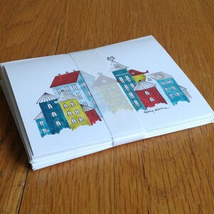 Colorful Buildings Card Set, Blank notecards with envelopes, Housewarming Gift image 2