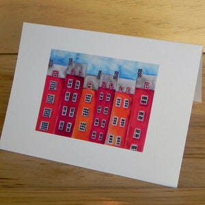 Red Row Houses Card Set, Blank notecards with envelopes, House Art image 2