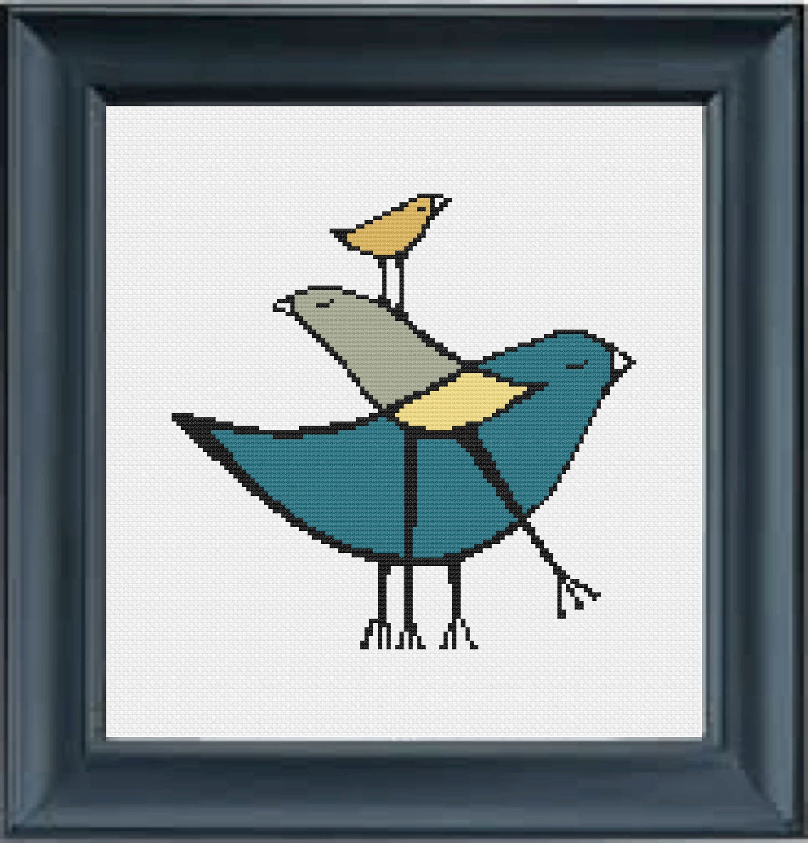 Layered Birds, Cross Stitch Pattern, PDF, Instant Download Etsy