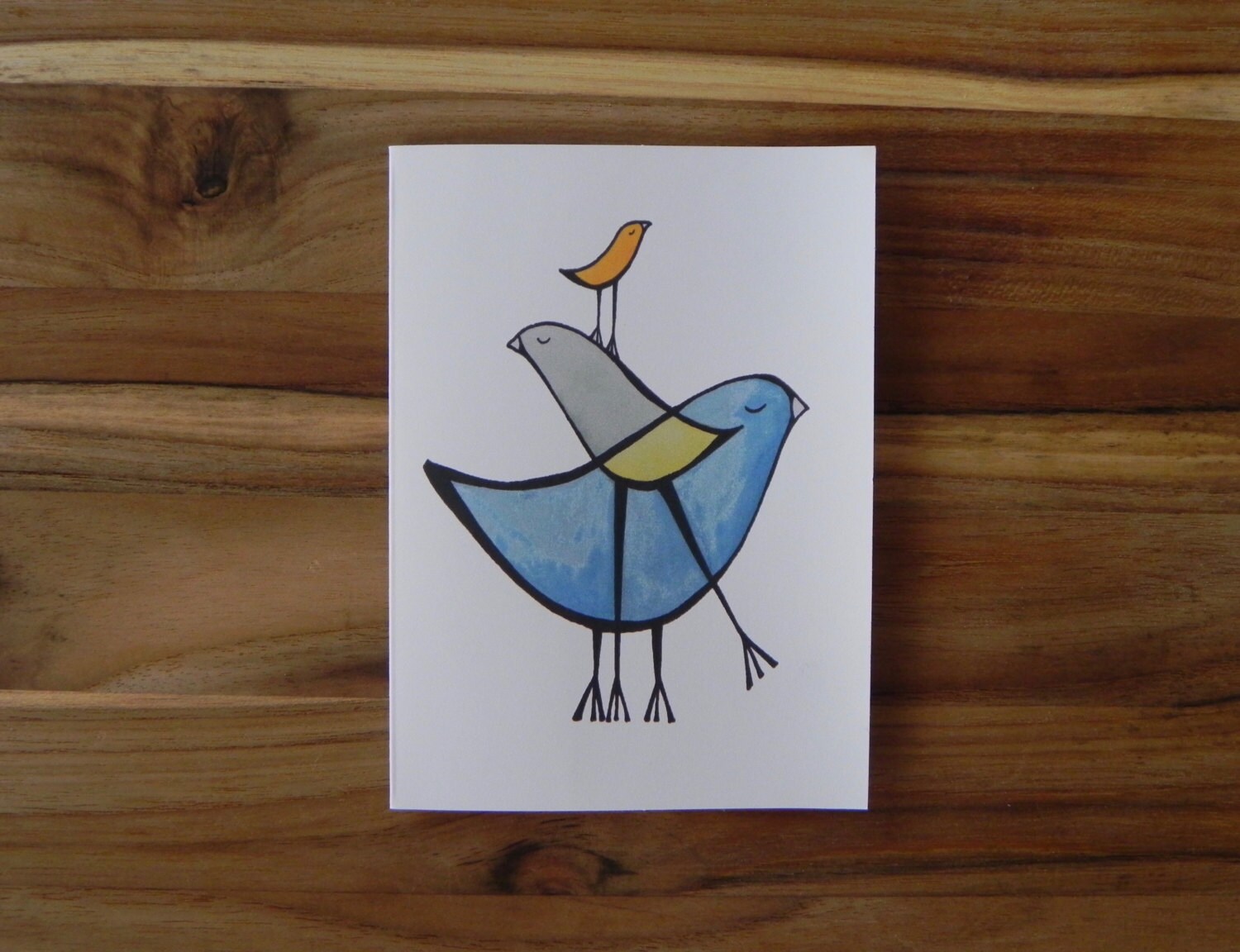 Layered Bird Card Set Blank Notecards With Envelopes Bird Etsy