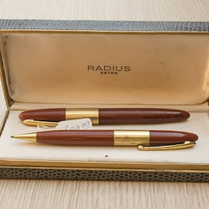 Parure Italian fountain pen RADIUS EXTRA &#39;60 NOS with pencil and original case