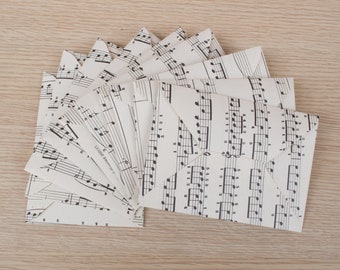 Vintage music sheets Envelopes, Wedding Envelopes, Favour Envelopes. size 10,8 X 7,7cm (4,2"X 3.03")