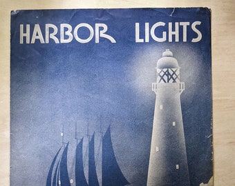 Harbor Lights by Jimmy Kennedy and Hugh Williams | Piano, Ukulele, Banjo, Guitar | Vintage Sheet Music| 1937