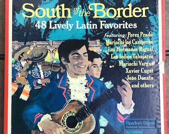 Latin Music Vinyl Record Set South of the Border Vinyl Music Set 48 Latin Favorite songs 12 inch records Long Playing Record Player Records
