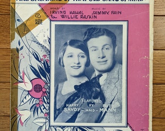 Vintage Sheet Wedding Bells Music 1920s Music Piano Composition Wedding Bells are breaking up that old gang of mine Sheet Music