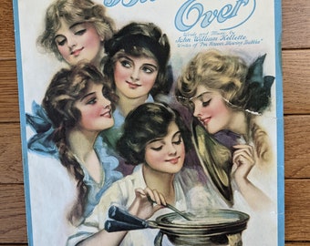 Vintage Sheet Music 1910s Music Bubbling Over Piano Composition and Lyrics Sheet Music English Theatre Music Life is Bubbling Over