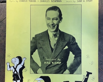 Tiny Little Fingerprints Vintage Sheet Music 1930s Music Piano Guitar Music and Lyric by Charles Tobias Charles Newman Featuring Hal Kemp
