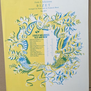 Menuetto, Vintage Sheet Music | 1950&#39;s Music | Piano Music | L&#39;Arlesienne Bizet