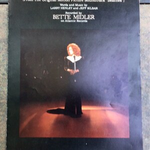 Beaches Soundtrack The Wing Beneath My Wings Bette Midler Vintage Sheet Music 1980s Music Piano Guitar Composition Sheet Music and Lyric