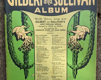 Gilbert and Sullivan Vintage Sheet Music Showtune Song Musical Lyrics Collection of Favorites Pirates of Penzance 1930s Showtunes piano book