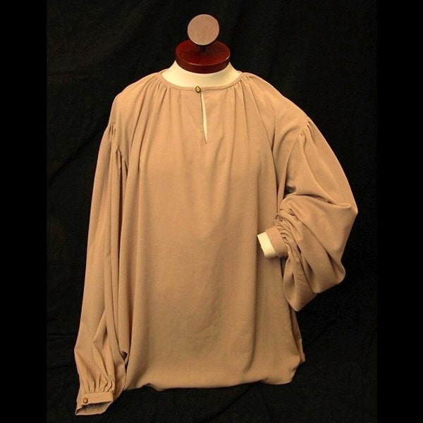 Mens Renaissance Peasant Scottish Shirt - tan - Size M ***SALE***