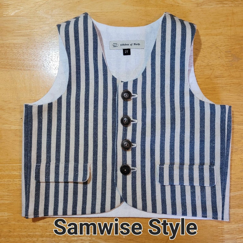 Lord of the Rings Hobbit Inspired Vests for Children, MADE-TO-ORDER Samwise Style