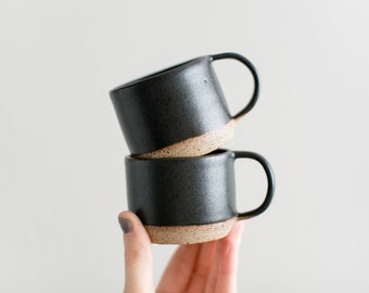 Slade Half Moon Mini Mug, Set of Two - Small handmade pottery mug