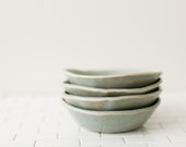 Grey Blue Set of Four Ceramic Bowls - Ice cream, yogurt or dessert bowls